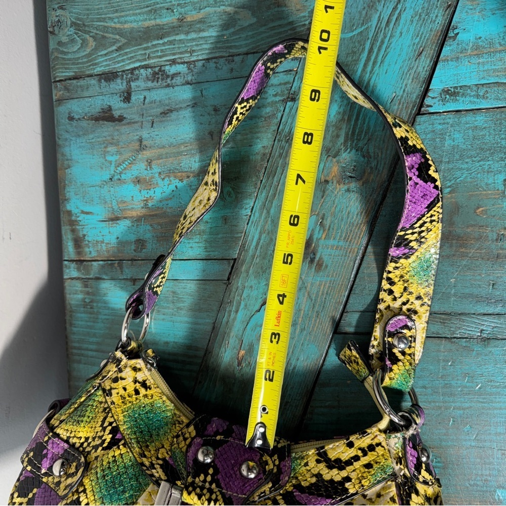Faux Snakeskin Multi Colour Mini Shoulder Bag Y2K Style - Picture 5 of 11